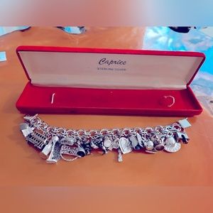 Caprice Sterling Silver Collectors Charm Bracelet